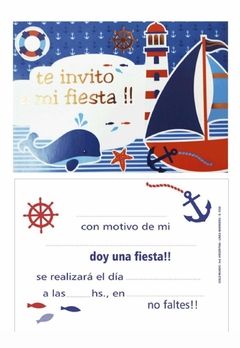 Invitaciones x10 BARQUITO/MARINERO