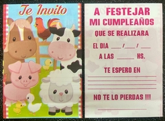 Invitaciones x10 GRANJA - comprar online