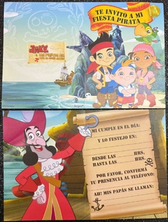 Invitaciones x10 JAKE PIRATAS