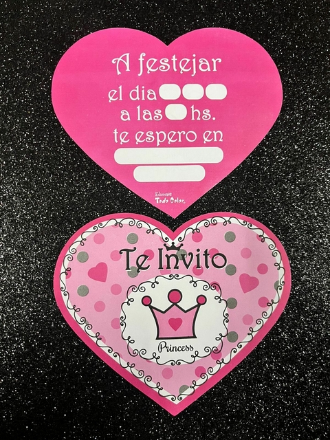 Invitaciones x10 PRINCESAS/CORONITA