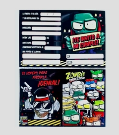Invitaciones x10 PLANTAS VS ZOMBIES/ZOMBIES - comprar online
