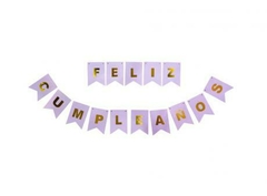 Banderín Feliz Cumpleaños Lila