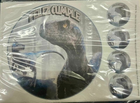 Lamina Comestible Redonda DINOSAURIO/JURASIC WORLD