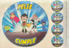 Lamina Comestible Redonda JOVENES TITANES