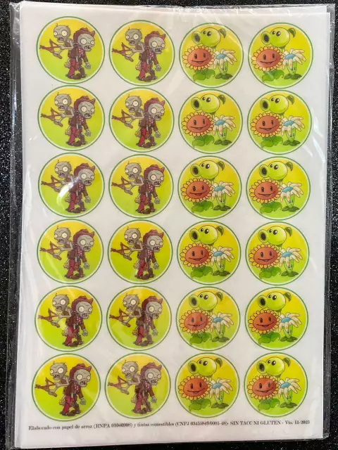 Lamina Comestible Tazos PLANTAS VS ZOMBIES/ZOMBIES