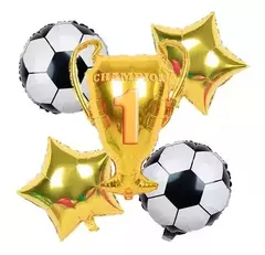 Set Globos Metalizados x5 PELOTA/FUTBOL