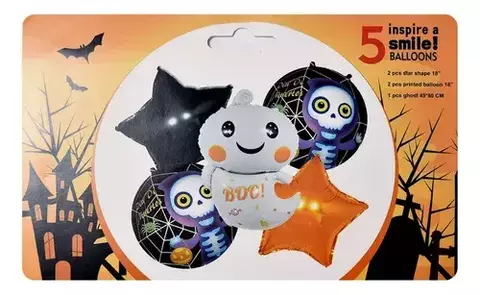 Set 5 Globos Metalizados Halloween