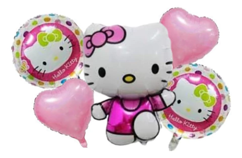 Set Globo Metalizado x5 KITTY