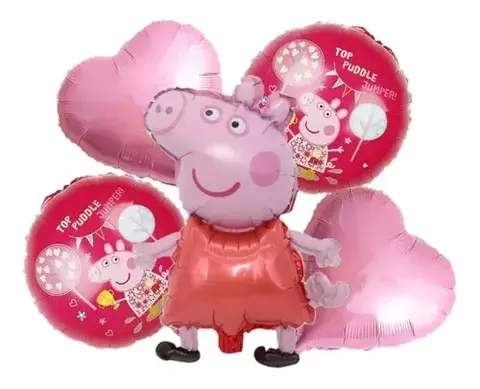Set Globos Metalizados x5 PEPPA PIG