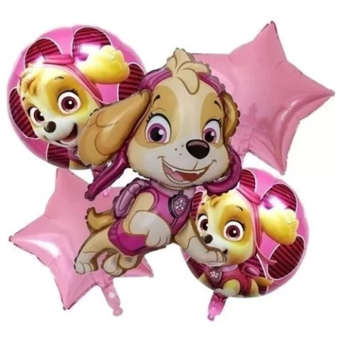 Set Globos Metalizados x5 PAW PATROL