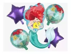 Set x5 Globos Metalizados SIRENITA/SIRENA