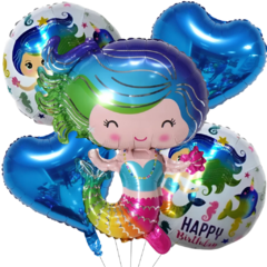 Set x5 Globos Metalizados SIRENITA/SIRENA - comprar online