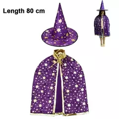 Set Capa + Gorro Mago/Bruja - Cotillón Oeste