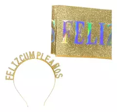 Set Vincha y Banda Feliz Cumpleaños - comprar online