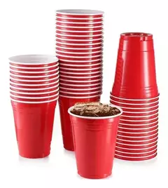Vasos Rojos 400cc Plástico (Tipo Americano) en internet