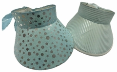 Visera Tela Rígida Celeste y Plateada