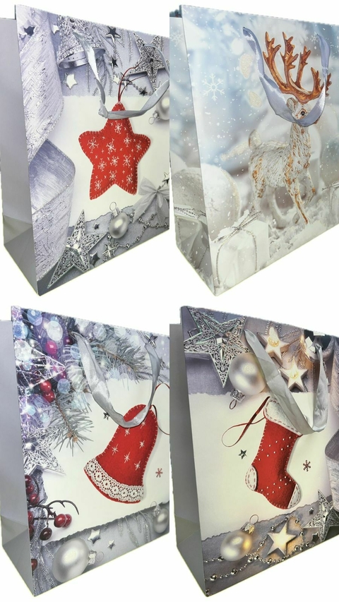 Bolsas Navideñas Con Gibre Cartón