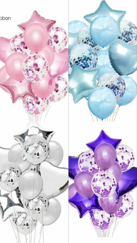 Set Globos Metalizados y Látex x14 - comprar online