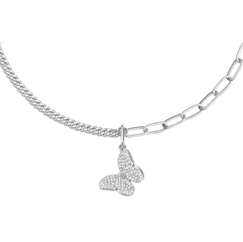 Collar mariposa plateado