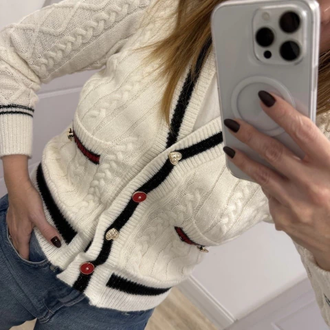 Cárdigan Bief White Classic - comprar online