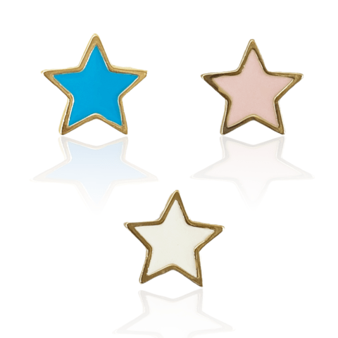 Aros enamel star (1/2 par)