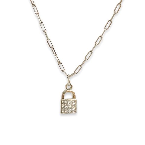 Collar mini shine lock Plateado