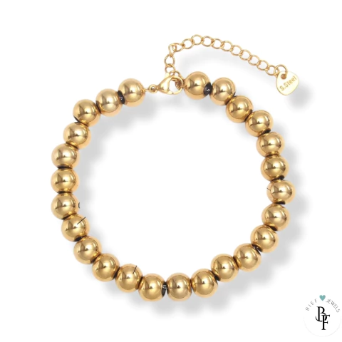 Pulsera Bolitas Acero 8mm.