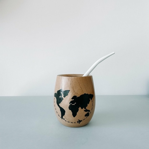 MATE MAPAMUNDI NEGRO - POR ENCARGUE