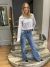 CAMISA CROP RAYAS FINA (BS03) - tienda online