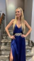 VESTIDO LARGO SATEN V (25-127) - tienda online