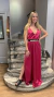 VESTIDO LARGO SATEN V (25-127) - tienda online
