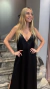 VESTIDO LARGO SATEN V (25-127) - comprar online