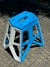 Banqueta/Silla Plegable Grande Celeste/Blanca - comprar online