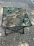 Mesa Plegable de tela camuflada con dos apoya vasos