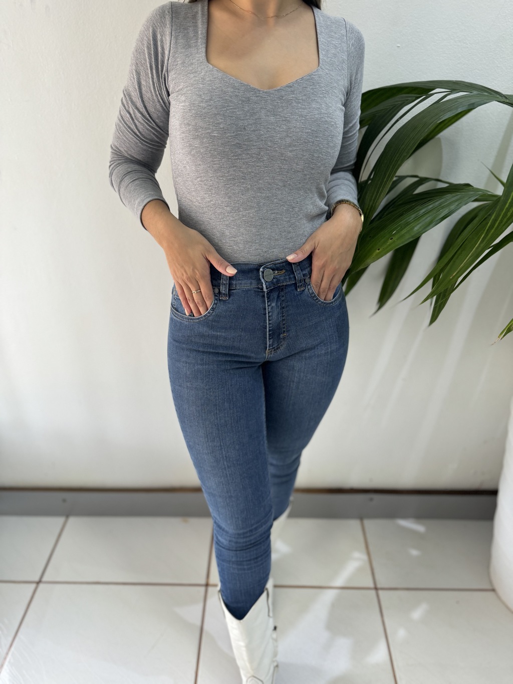 Pantalon Trendy Super Slim Tiro Alto Elastizado Ossira thumbnail 3