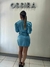 VESTIDO DE SATEN TURQUESA NOEMI PAZ - comprar online