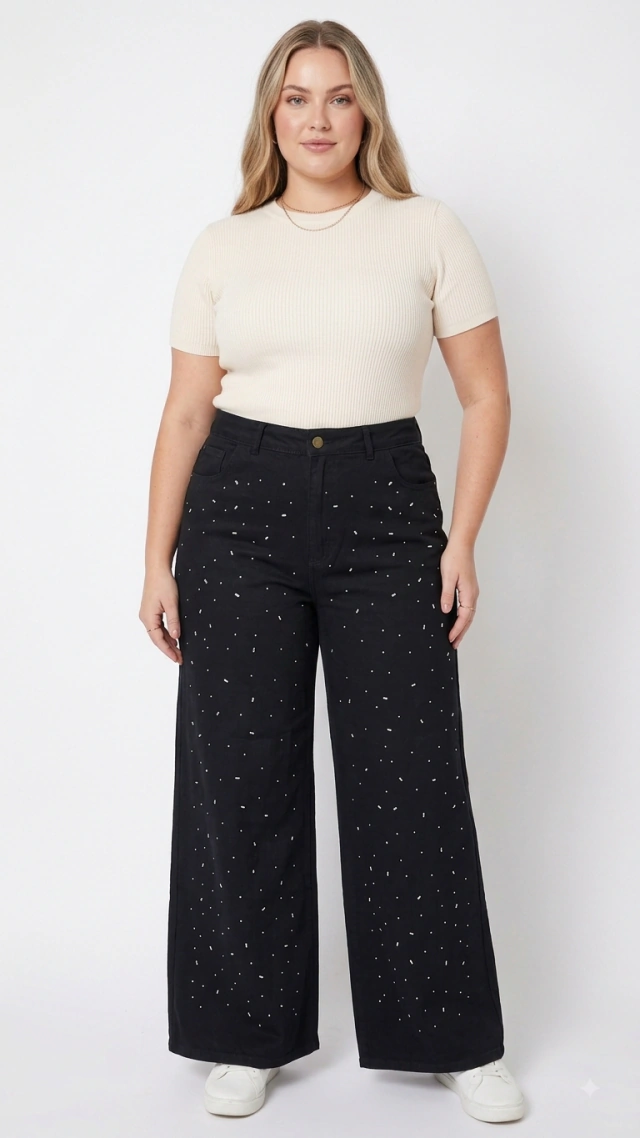 Jean Wide Leg Maca de Mona Curvas XL