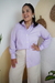 Camisa de Botão e Bolso em Tricoline LAVANDA