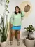 Blusa Bata Boho VERDE ABACATE