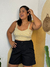 Cropped Com Recorte no Busto e Lastex Costas LISTRA OFF