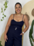 Cropped Com Recorte Busto e Lastex Costas AZUL MARINHO - CARU