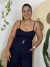 Cropped Com Recorte Busto e Lastex Costas AZUL MARINHO - CARU