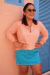 Short-Saia com Bolsos em LINHO AZUL HIDRA - loja online