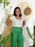 Blusa Cropped Com Botões BORDADO GIRASSOL - comprar online