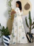 Vestido Longo com Mangas e Botões Busto ESTAMPA FLORAL