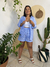 Maxi Camisa Com Botões Listra AZUL CÉU
