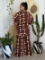 Vestido Kimono Viscose POÁ MARROM - comprar online