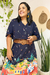 Blusa Cropped Com Mangas e Botões Estampa Rastapé - comprar online