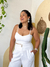 Cropped Com Recorte Busto e Lastex Costas BRANCO
