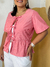Blusa Bata Laço listra VERMELHA